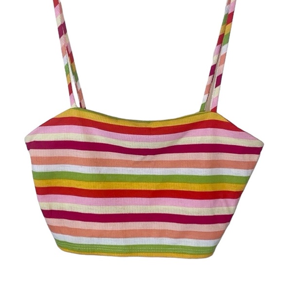 Forever 21 Tops - Forever 21 Rainbow Stripe Crop Tank Top, Size Medium